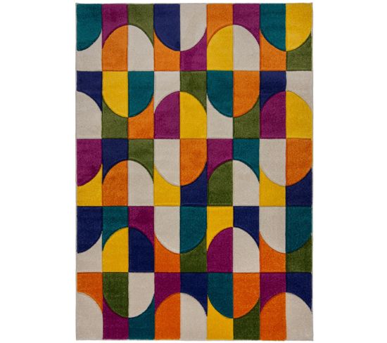 Tapis De Salon Design Lala En Polypropylène - Multicolore - 160x230 Cm