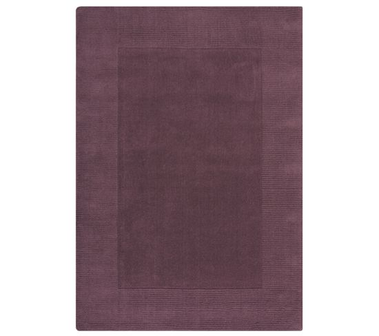 Tapis De Salon Uni En Laine Leone En Laine - Violet - 120x170 Cm