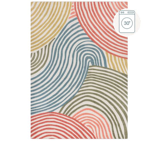 Tapis Lavable En Machine Miranda En Polyester - Multicolore - 170x240 Cm