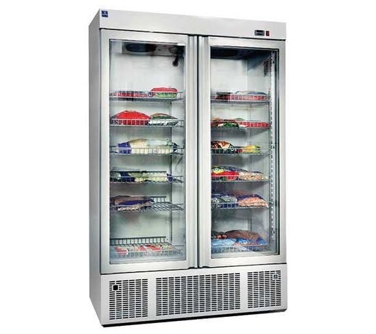 Réfrigérateur 1300 Litres Avec 2 Portes En Verre Et 12 Étagères, -2°/+8°c -