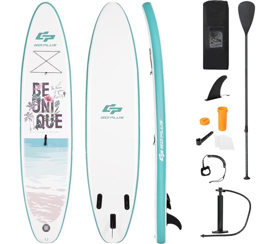 Stand Up Paddle Board Gonflable 335x76x15cm Pagaie Réglable Accessoires Complets