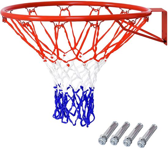 Panier De Basket-ball Avec Filet De Rechange 46cm En Pe Durable Montage Mural
