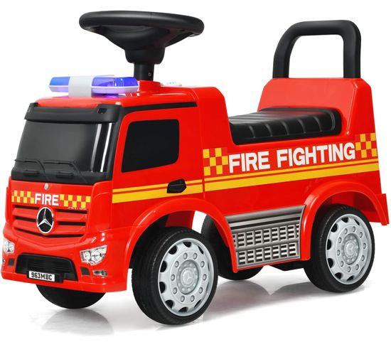 Mercedes Benz Porteur Pour Enfants 12-36 Mois Voiture De Pompiers Avec Espace De Rangement-sonore E