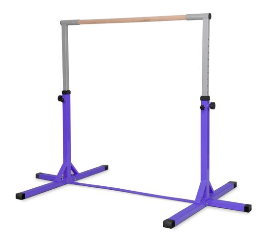 Barre De Gymnastique En Acier Hauteur Réglable De 91 à 150cm Charge 100kg Violet