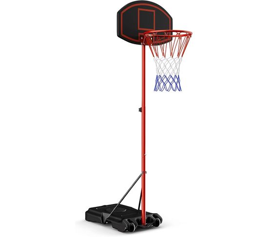 Panier De Basket-ball Portable Sur Pied, Avec Panier Réglable En Hauteur 158-218cm, Arceau Φ39cm