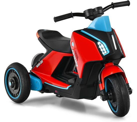 Scooter Électrique 6v Pour Enfants 3+ Ans, Avec 3 Roues, Style Futur, 80,5 X 41 X 51,5 Cm Rouge