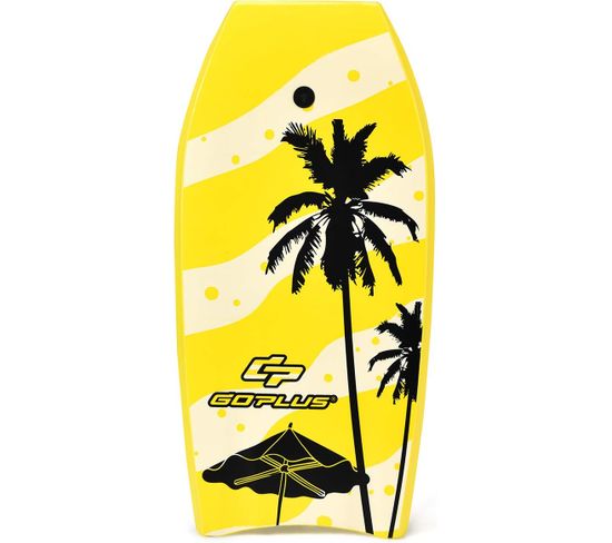 Bodyboard,planche De Surf 41 Pouces En Xpe Avec 90cm De Corde Pour Débutants,amateurs Jaune
