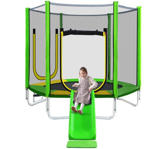 Trampoline Extérieur Pour Enfants Trampoline De Jardin Avec Toboggancapacité 100kg