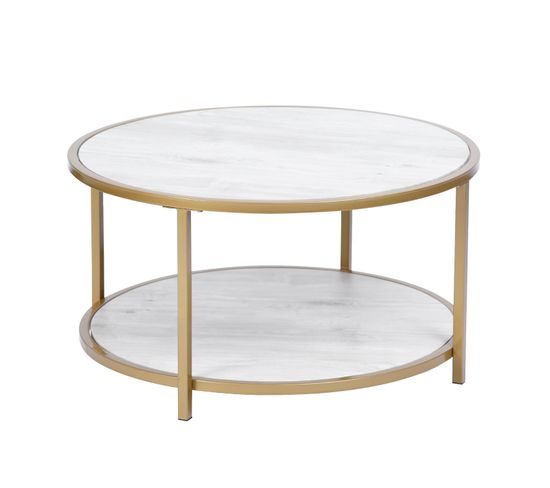 Table Basse Avec 2 Plateaux - Blanc