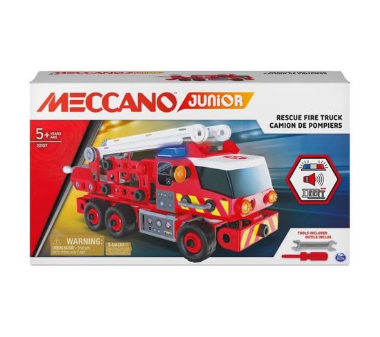 Camion De Pompiers A Construire Meccano Junior  Jeu De Construction Avec Effets Sonores Et Lumineux
