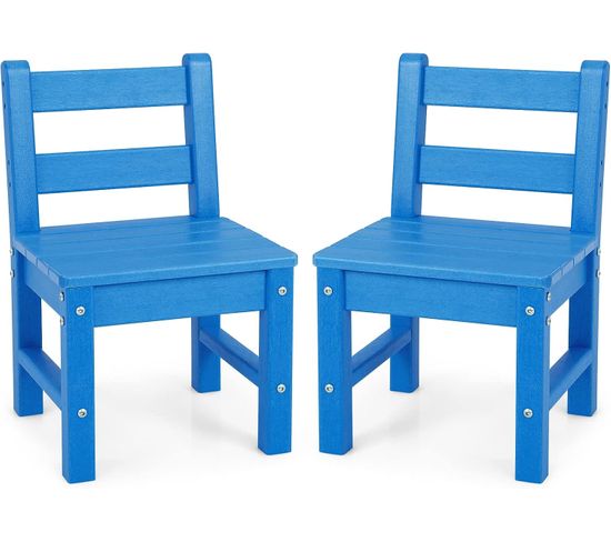 Lot De 2 Chaises Pour Enfants En Plastique Pe - 34 X 33 X 57 Cm (l X L X H) Bleu