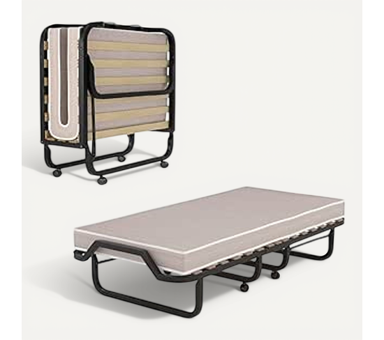 Milliard Deluxe Lit Pliant 1 Personne Adulte, Lit d'appoint avec 12.5cm Milliard Deluxe Lit Pliant 1 Personne Adulte, Lit d'appoint avec 12.5cm