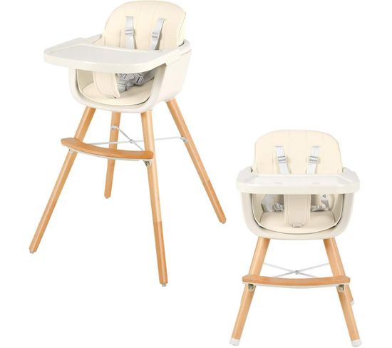 Chaise Haute Bébé Convertible 3 En 1 Avec Hauteur Réglable,chaise De Repos Bébé Evolutive