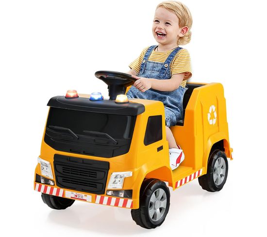 Camion Poubelle Électrique Enfants 12 V Avec Accessoires De Recyclage,voiture Porteur À Pousser Ave