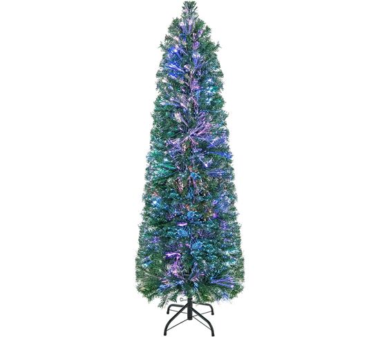 Sapin De Noël 150 Cm, Arbre De Noël Pré-éclairé Fibre Optique Avec 361 Branches