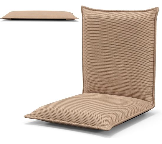 Chaise De Sol Pliable, Tatami Inclinable En 6 Position, Idéal Pour Chambre, Jusqu’à 136kg (beige)