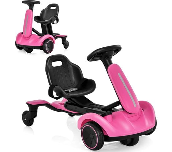 6v Kart Électrique Enfants Avec Siège Réglable Et Rotatif à 360°, Charge 25kg De 3-8 Ans (rose)