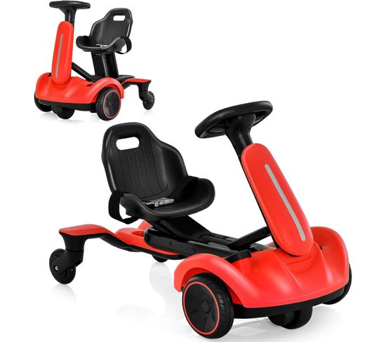 6v Kart Électrique Enfants Avec Siège Réglable Et Rotatif à 360°, Charge 25kg De 3-8 Ans (rouge)