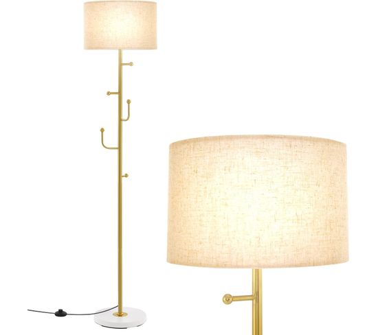 Lampadaire Sur Pied Salon Avec Interrupteur Au Pied, Lampe Sur Pied Avec Base Lestée Et Culot E27