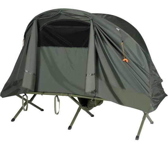 Tente Camping Surélevée Pour 2 Personnes Matelas Auto-gonflant Vert