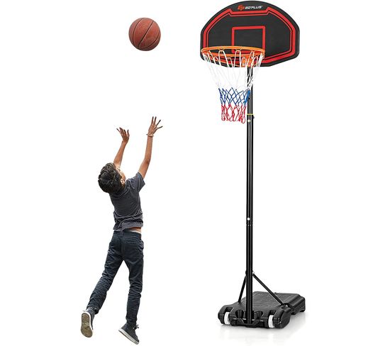 Panier De Basket-ball Sur Pied Hauteur Réglable 192–247 Cm Support Portable De Basketball