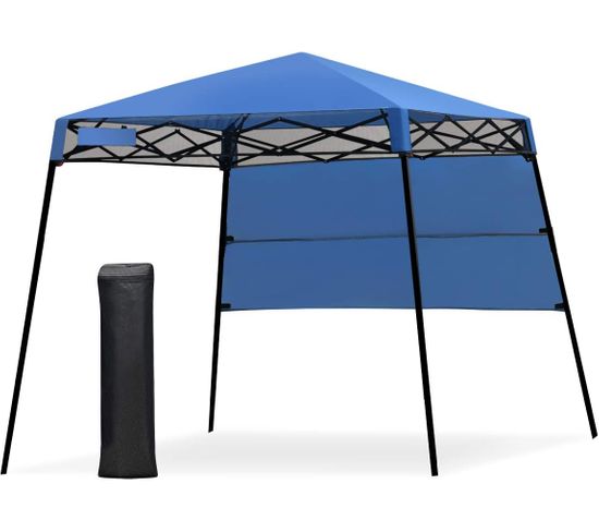 Tonnelle Pliante 181 X 181 Cm/tente D'extérieur Pour Protection Solaire-portable Barbecue Bleu
