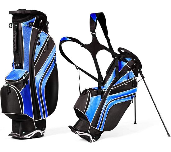 Sac De Golf Léger Et Portable Avec 5 Compartiments Poches Isothermes  Noir Et Bleu