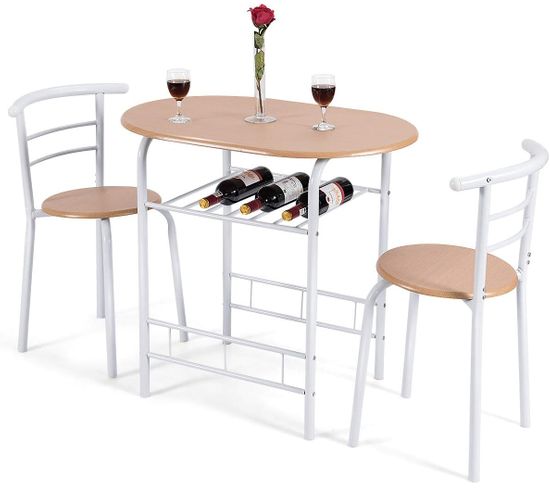 Table De Cuisine Avec 2 Chaises Pour Salle à Manger En Couleur Dimension:80x5 X74 Cm (l X L X H)