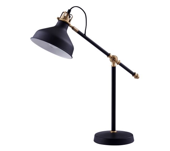 Lampe De Chevet Bureau à LED Chic Éclairage Moderne Noir Dorée