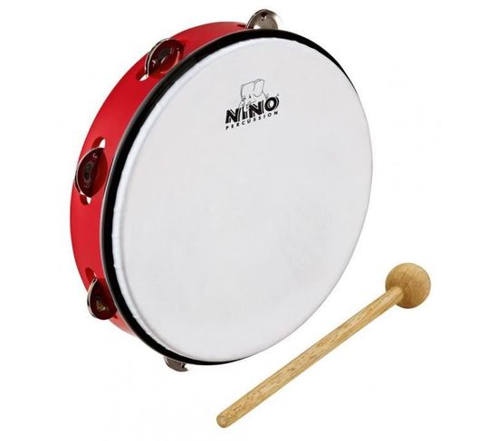 Tambourin  Abs 25cm +cymb, Rouge