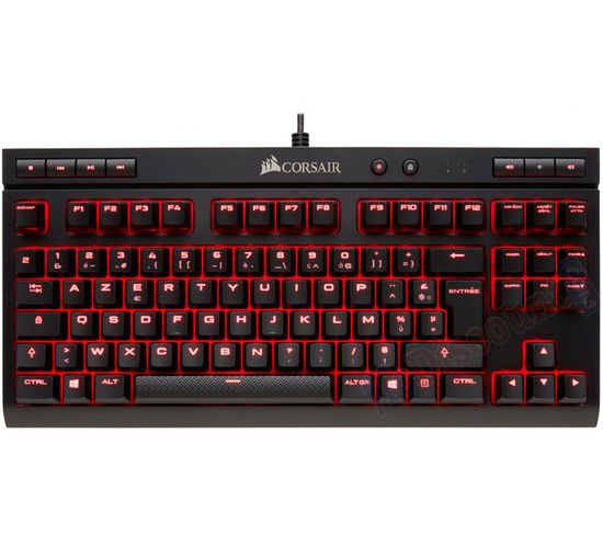 Clavier Gamer Mecanique Compact K63 Cherry Mx Red, Retroeclairage Rouge Ch-9115020-fr