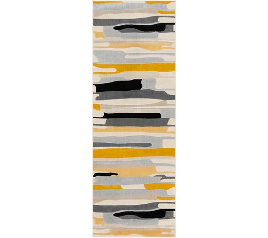 Tapis De Couloir Scandinave Moderne Multicolore/gris 80x220