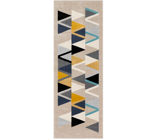 Tapis De Couloir Scandinave Moderne Multicolore/gris 80x220