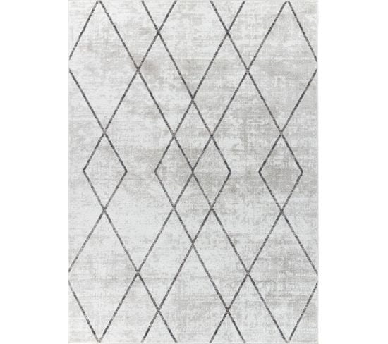 Tapis Scandinave Moderne Blanc/gris 80x150