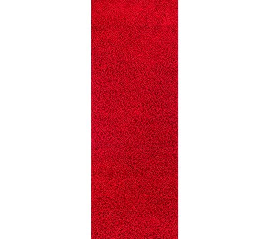 Tapis De Couloir Shaggy Moderne Rouge 80x220