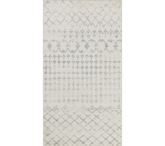 Tapis Berbère Ethnique Blanc/gris 80x150