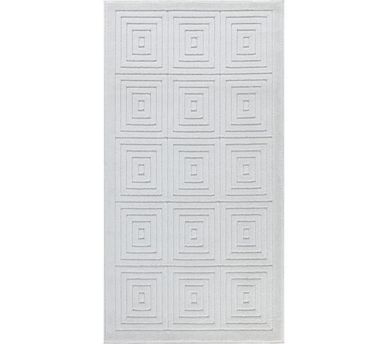 Tapis D'intérieur/d'extérieur Scandinave Moderne Blanc 80x150