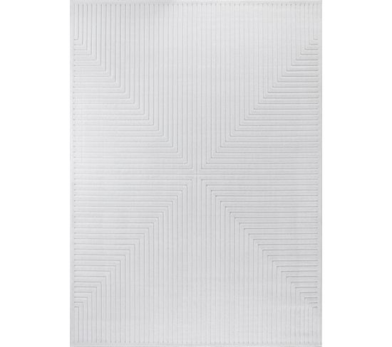 Tapis D'intérieur/d'extérieur Scandinave Moderne Blanc 120x170