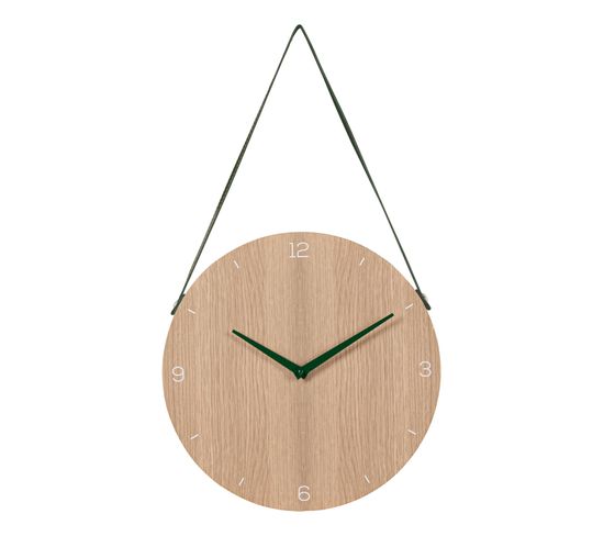 Horloge D40 cm SCANDI Naturel / Vert