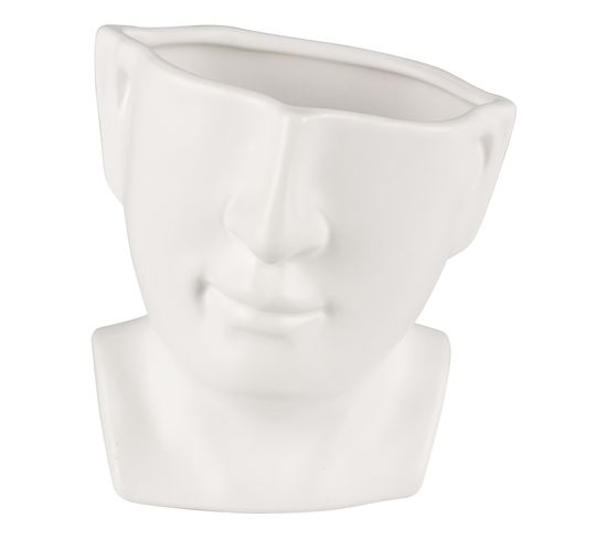 Vase visage H. 16 cm UMBERTO Blanc