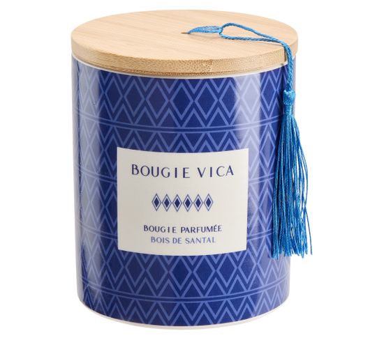 Bougie H. 12 cm VICA Bleu Topaze