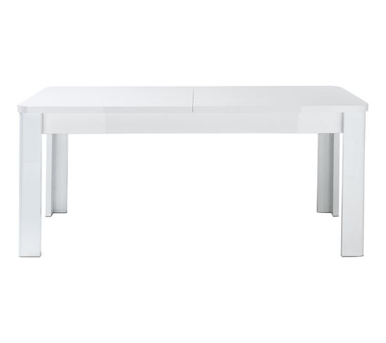 Table 4 pieds + 1 allonge BELLARIVA laqué blanc
