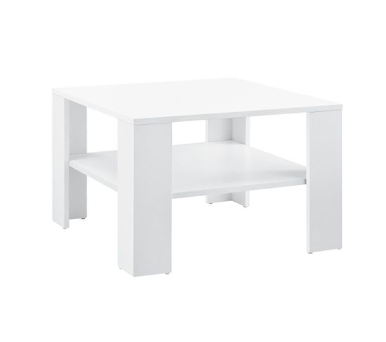 Table Basse De Salon Avec Rangement 60 X 60 X 40 Cm Blanc 03_0004160
