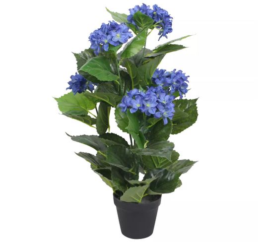 Plante Hortensia Artificielle Avec Pot 60 Cm Bleu Dec021920