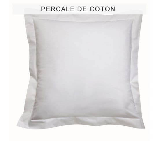 Taie D'oreiller Percale Coton Tertio®  Blanc -63 X 63 Avec Volant