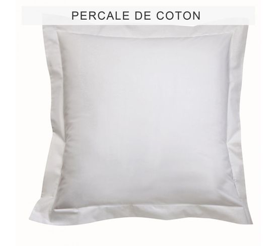 Taie D'oreiller Percale Coton Tertio®  Blanc -63 X 63 Sans Volant