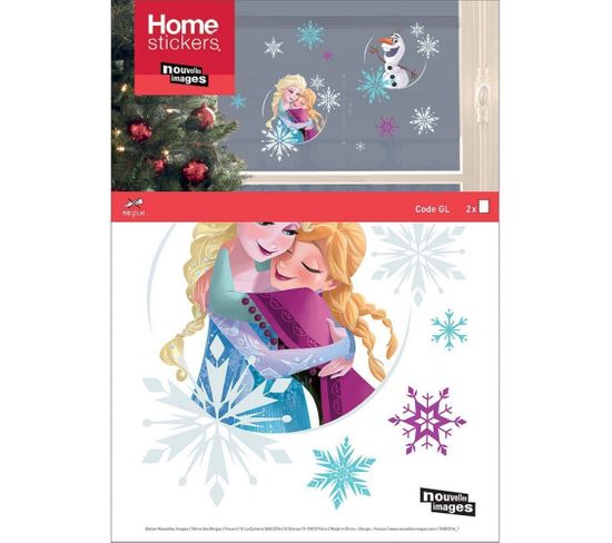 Sticker Fenêtre De Noël La Reine Des Neiges Emma - Anna Et Olaf 24 X 3 X 36 Cm