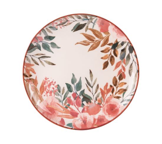 Assiette Plate Pink Flor 27 Cm (lot De 6)