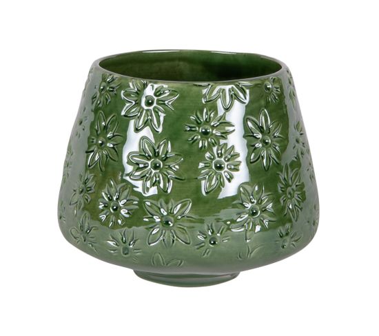 Vase Évasé Champêtre 17 Cm Vert