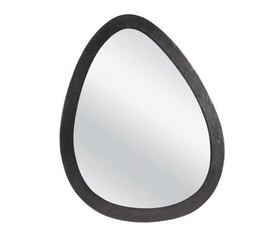 Miroir Métal Oeuf Noir 78 X 62 Cm